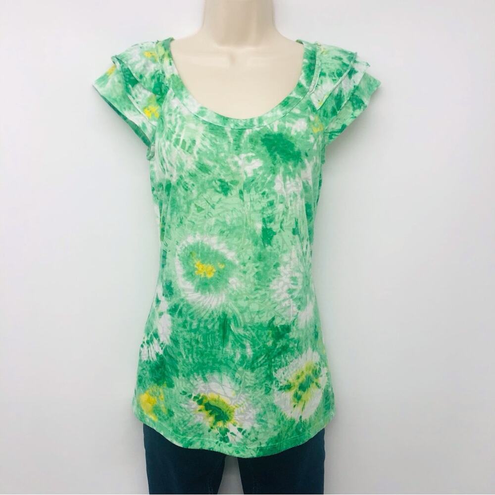INC International Concepts Green Tie Dye Top